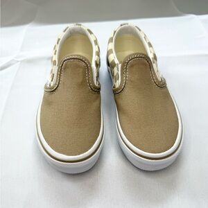 Vans Kids Slip-On Sneakers Size 10.5 – Brown & Checkered (Brand New/Never Worn)